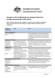 Changes to the Funding Rules for Linkage Projects for funding
