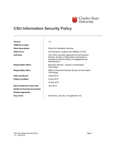 CSU Information Security Policy