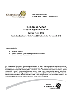 The Human Services Program - Chemeketa Community College