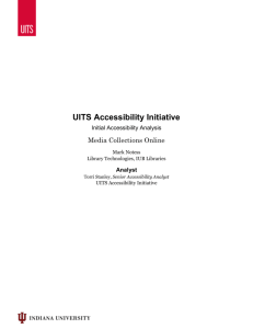 UITS Accessibility Initiative Initial Accessibility