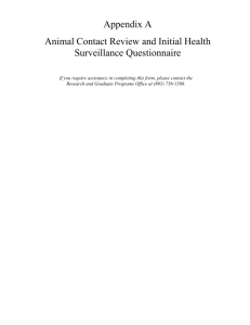 Animal Contact Review and Initial Health Surveillance Questionnaire