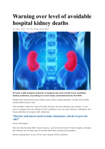 Warning over level of avoidable hospital kidney deaths