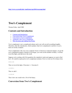 Conversion from Two`s Complement