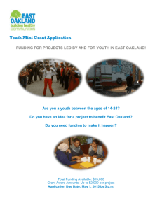 the 2015 application. - East Oakland Building Healthy