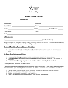 Honors College Contract - Lone Star College System