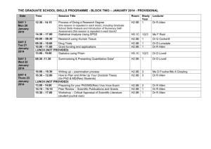 The Graduate School Skills Programme, Block 2 Timetable 2013-2014
