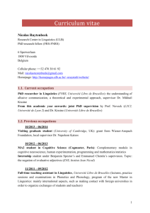 CV English update 09-2014 - Université Libre de Bruxelles