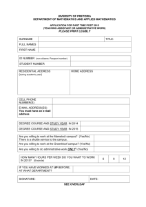 Application form for Teaching Assistant