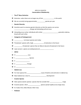 7-2 Extinction and Biodiversity Loss Worksheet