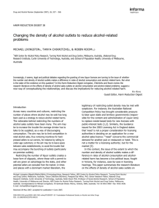 Changing the density of alcohol outlets to reduce alcohol