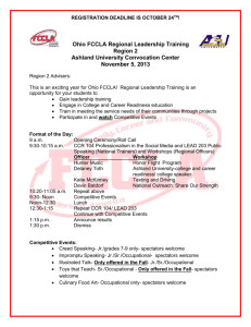 Ohio FCCLA Regional Leadership Training Region 2 Registration