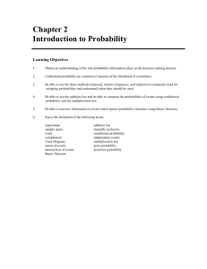 Chapter 2 Introduction to Probability