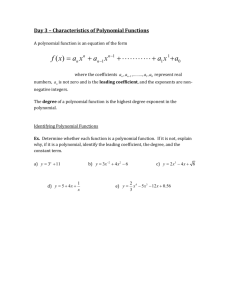 Day 3 Notes – Characteristics of Polynomial Functions