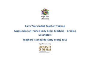 EYTS ITT Assessment and Grading Criteria