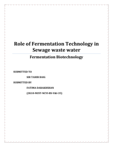 Role of Fermentation Technology in Sewage waste water