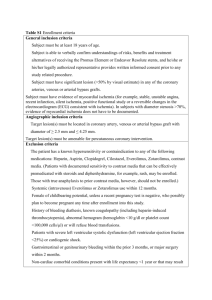 Table S1 Enrollment criteria General inclusion criteria Subject must