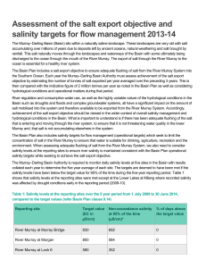 Assessment of the salt export objective and salinity targets for flow