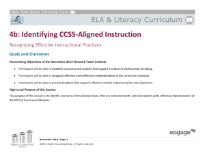 Facilitators Guide: Identifying CCSS-Aligned Instruction