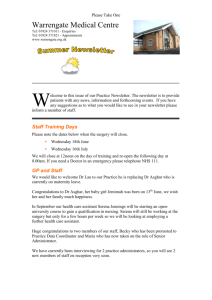 Newsletter Summer 2014 - Warrengate Medical Centre
