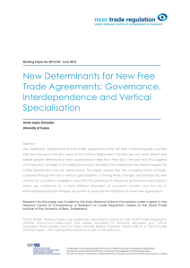 New Determinants for New Free Trade Agreements: Governance