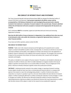 irb conflict of interest policy and statement