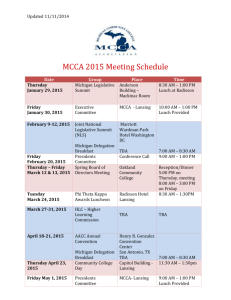 MCCA 2015 Meeting Calendar - Michigan Community College