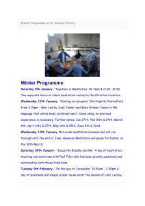Winter Programme at St Anthonys Priory