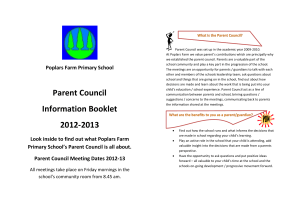 Poplars Farm Primary School Parent Council Information Booklet