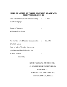 tender - live pigs purchase - Meat Products of India Ltd.
