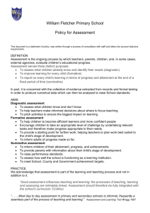 Assessment policy - William Fletcher Primary School