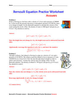 Experimental Verification of Bernoulli Equation and Pitot