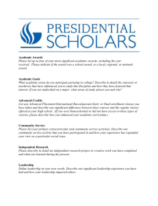 Presidential Scholarship Word Template - Honors College