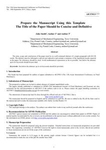 Prepare the Manuscript Using this Template The Title of the Paper