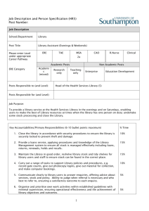 Job Description and Person Specification (HR5)