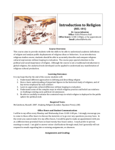 Introduction to Religion - Wake Forest Student, Faculty and Staff