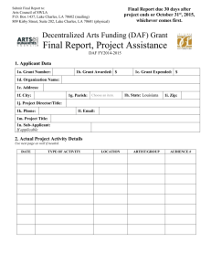 DAF Final Report, Project Assistance 2014-2015