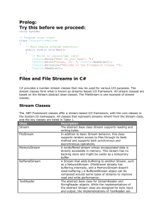 C# Files & Streams