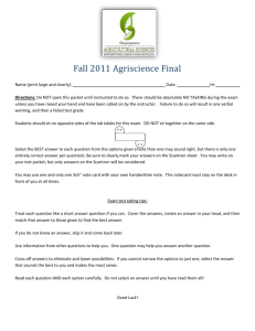 Fall 2011 Agriscience Final Name (print large and clearly): Date: Hr