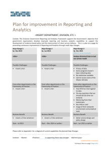 Reporting and Analytics Plan-on-a-page v1.1