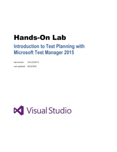 Introduction to Test Planning with Microsoft Test