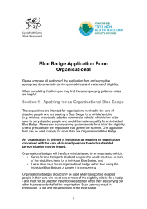 Blue Badge Application Form Organisational