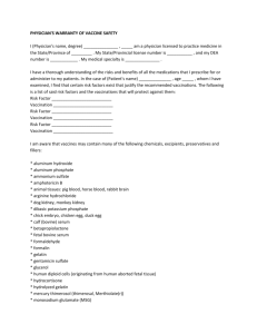 PHYSICIANS Vaccine form