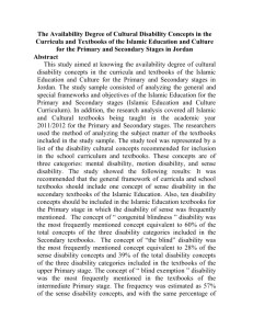 The Availability Degree of Cultural Disability Concepts in the