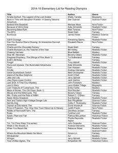 2014-15 Elementary List for Reading Olympics Title Author Genre