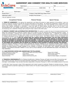 consent form - KidsCare Therapy