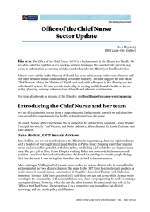Office of the Chief nurse - Sector update