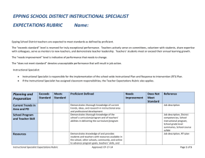 Expectations Rubric