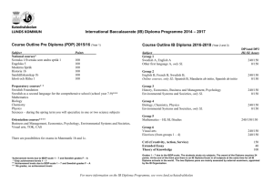 Course Outline Pre Diploma (PDP) 2015/16 (Year 1)