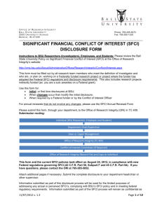 significant financial conflict of interest (sfci) disclosure form