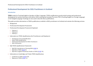 Professional Development Framework for ESOL